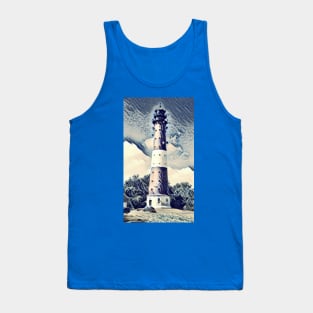 Japanese Art Style Ukiyoe Lighthouse Tank Top